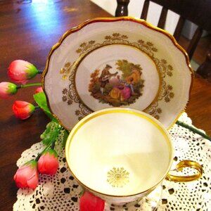 Gloria fine porcelain Bavaria Fragonard Courting Couple handwork Bayreuth West W